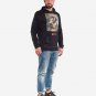 OPENSPACE SIZE L, art & fashion hooded Sweatshirt for man, black, biodegradable package