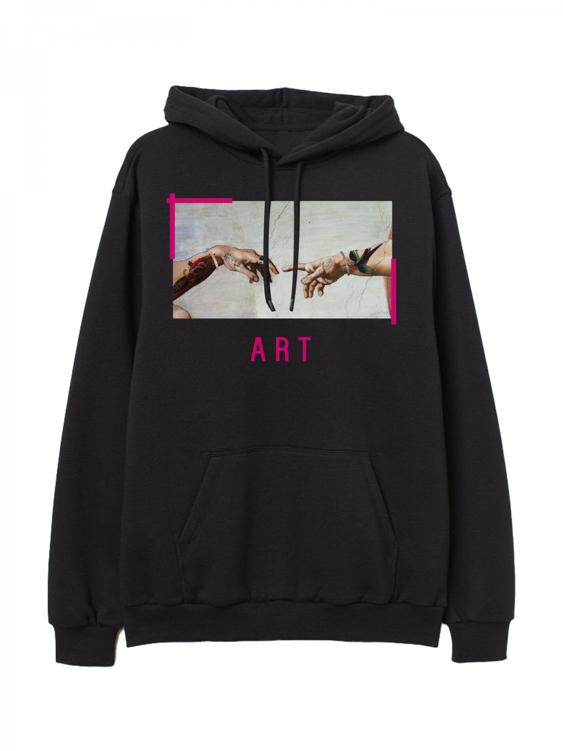 OPENSPACE  SIZE XXL, art & fashion hooded Sweatshirt for man, black, biodegradable package