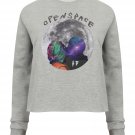 OPENSPACE  SIZE M, art & fashion Crewneck Sweatshirt for woman, gray, biodegradable package