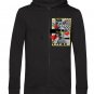 OPENSPACE  SIZE XL, art & fashion zipped hooded Sweatshirt for man, black, biodegradable package