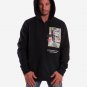 OPENSPACE  SIZE XL, art & fashion zipped hooded Sweatshirt for man, black, biodegradable package