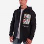 OPENSPACE  SIZE XL, art & fashion zipped hooded Sweatshirt for man, black, biodegradable package