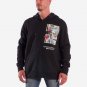 OPENSPACE  SIZE XL, art & fashion zipped hooded Sweatshirt for man, black, biodegradable package