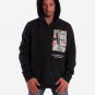 OPENSPACE  SIZE XXL, art & fashion zipped hooded Sweatshirt for man, black, biodegradable package