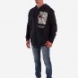 OPENSPACE  SIZE XXL, art & fashion zipped hooded Sweatshirt for man, black, biodegradable package