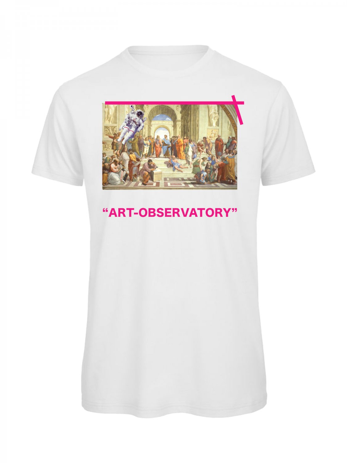 OPENSPACE SIZE M 100% organic cotton, vegan, biodegradable packaging, art t-shirt for man, white