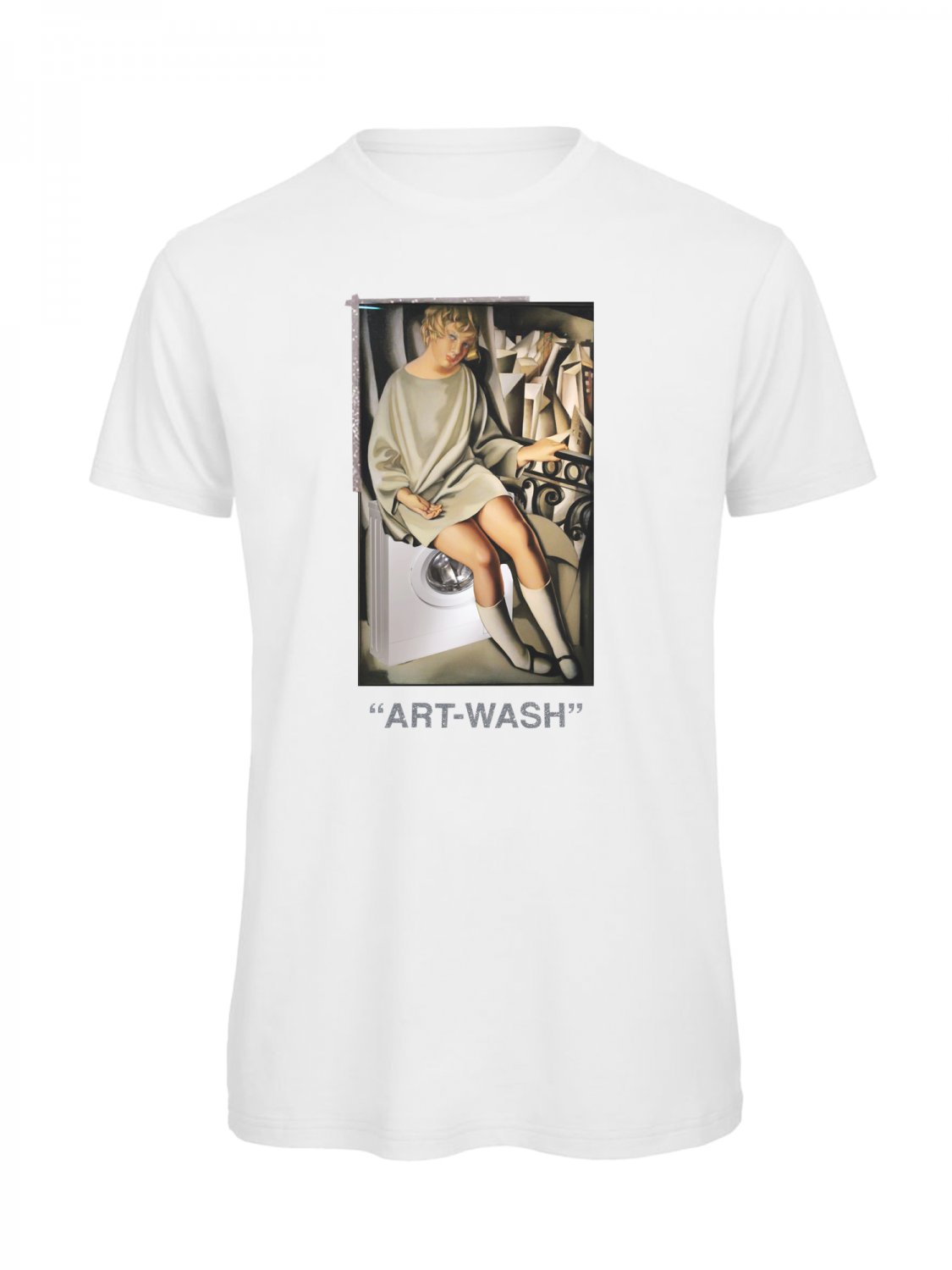 OPENSPACE SIZE S 100% organic cotton, vegan, biodegradable packaging, art t-shirt for woman, white