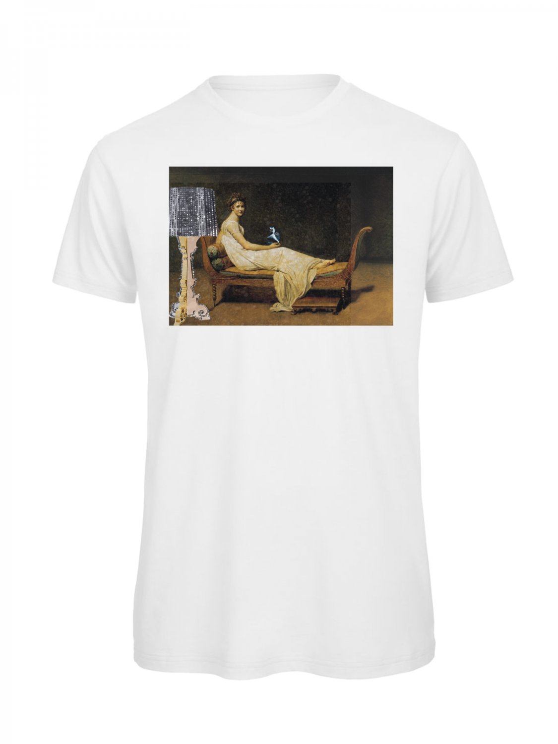 OPENSPACE SIZE XS 100% organic cotton, biodegradable package, art STRASS t-shirt for woman, white