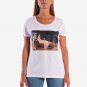 OPENSPACE SIZE XL 100% organic cotton, biodegradable package, art STRASS t-shirt for woman, white