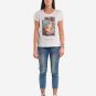 OPENSPACE SIZE XS 100% organic cotton, vegan, biodegradable packaging, art t-shirt for woman, white