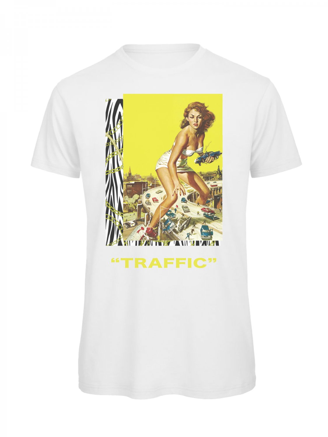 OPENSPACE SIZE M 100% organic cotton, vegan, biodegradable packaging, art t-shirt for woman, white
