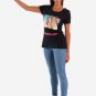 OPENSPACE SIZE S 100% organic cotton, vegan, biodegradable packaging, art t-shirt for woman, black