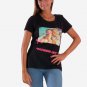 OPENSPACE SIZE M 100% organic cotton, vegan, biodegradable packaging, art t-shirt for woman, black