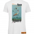 OPENSPACE SIZE M 100% organic cotton, vegan, biodegradable packaging, art t-shirt for woman, white