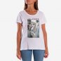 OPENSPACE SIZE L 100% organic cotton, vegan, biodegradable packaging, art t-shirt for woman, white