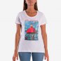 OPENSPACE SIZE XS 100% organic cotton, vegan, biodegradable packaging, art t-shirt for woman, white