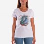 OPENSPACE SIZE XS 100% organic cotton, biodegradable package, art STRASS t-shirt for woman, white
