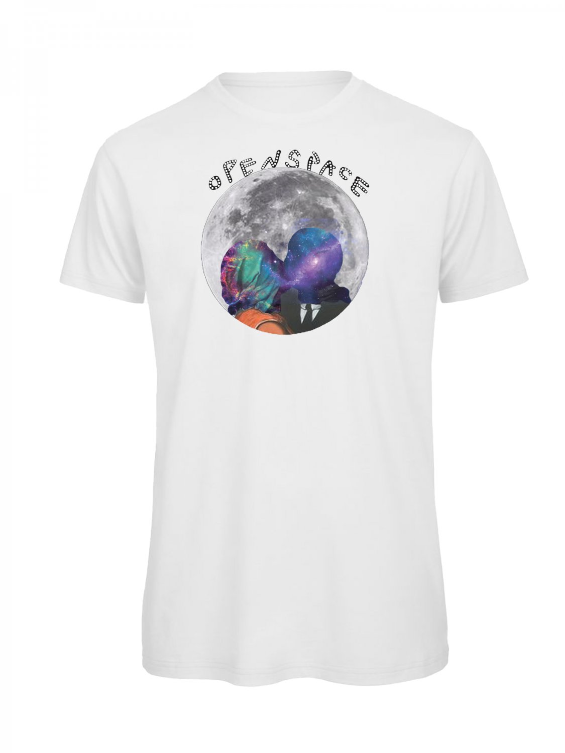 OPENSPACE SIZE L 100% organic cotton, biodegradable package, art STRASS t-shirt for woman, white