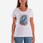 OPENSPACE SIZE XL 100% organic cotton, biodegradable package, art STRASS t-shirt for woman, white