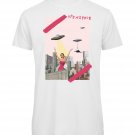 OPENSPACE SIZE M 100% organic cotton, vegan, biodegradable packaging, art t-shirt for woman, white