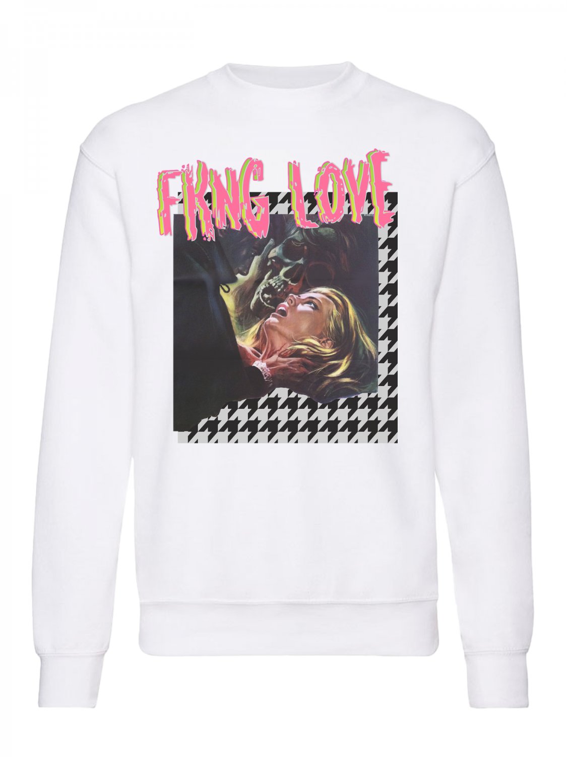 OPENSPACE  SIZE L, art & fashion Crewneck Sweatshirt for man, white, biodegradable package