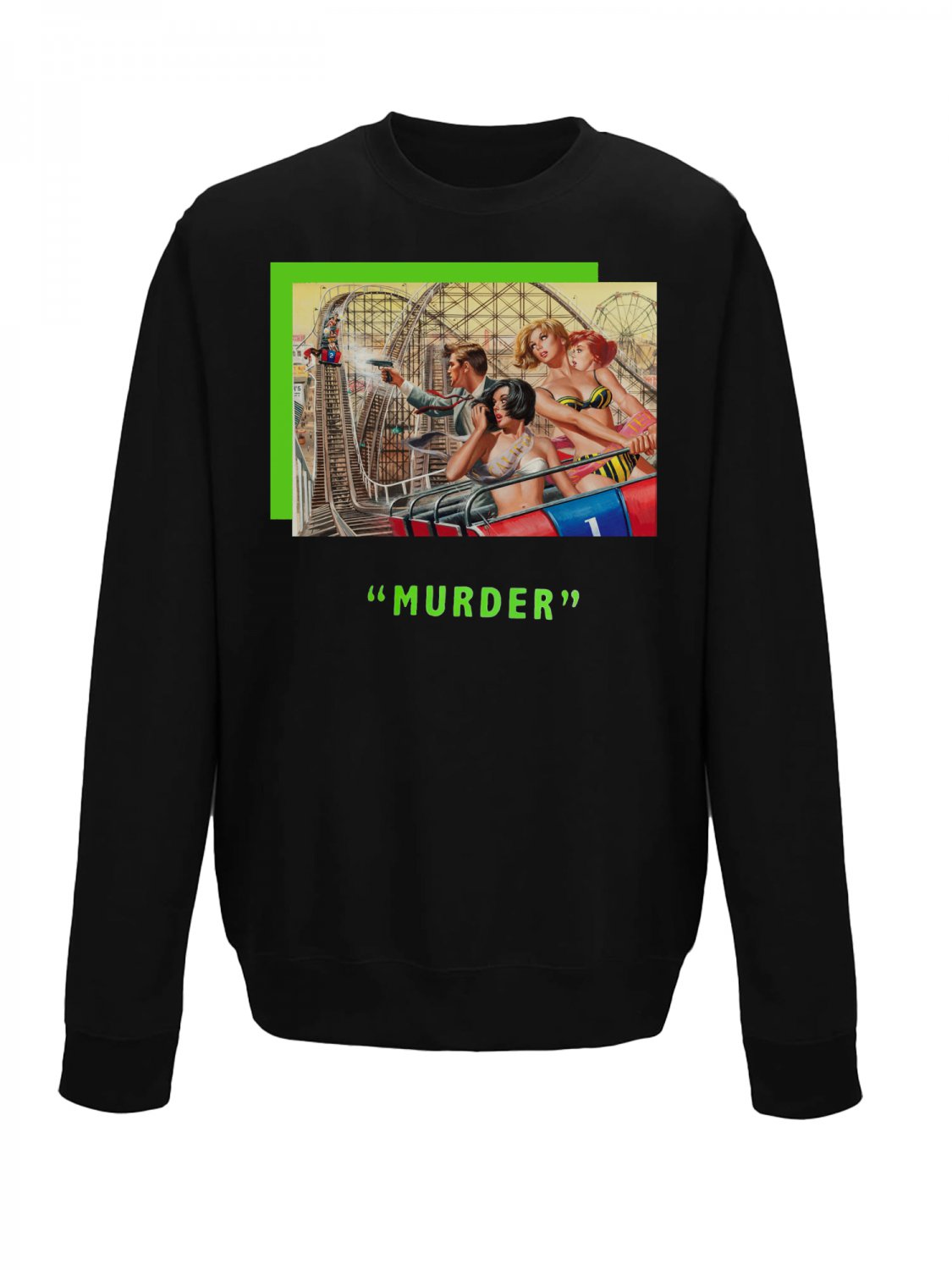 OPENSPACE  SIZE XXL, art & fashion Crewneck Sweatshirt for man, black, biodegradable package