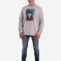 OPENSPACE  SIZE XXL, art & fashion Crewneck Sweatshirt for man, gray, biodegradable package