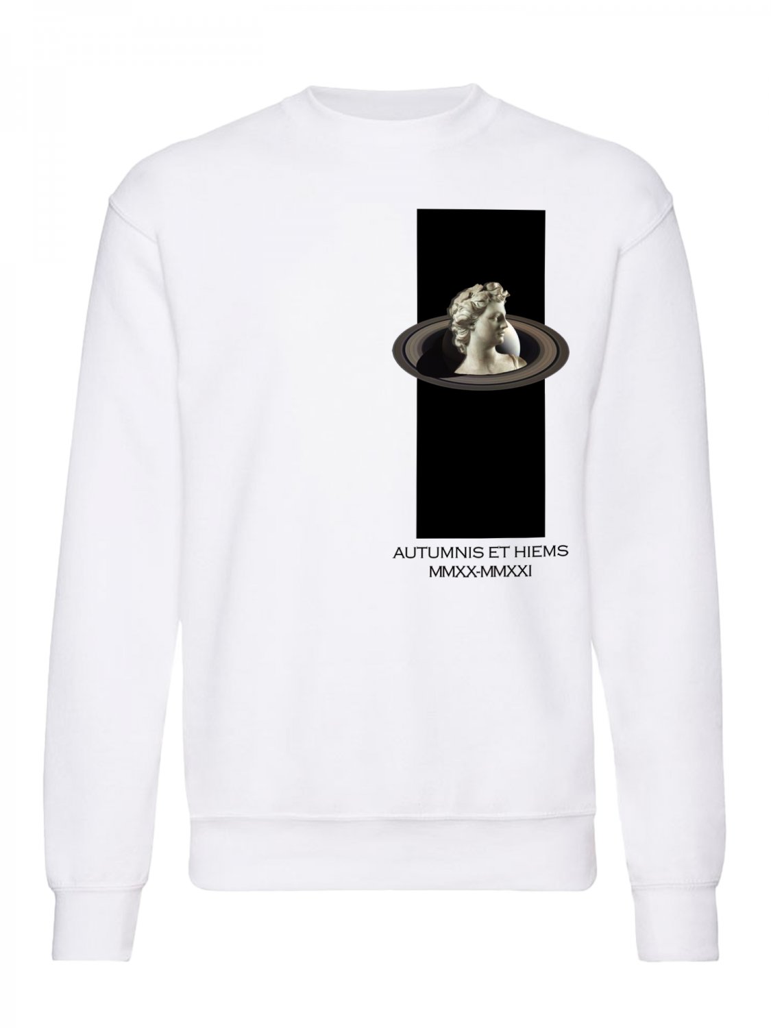 OPENSPACE  SIZE S, art & fashion Crewneck Sweatshirt for man, white, biodegradable package