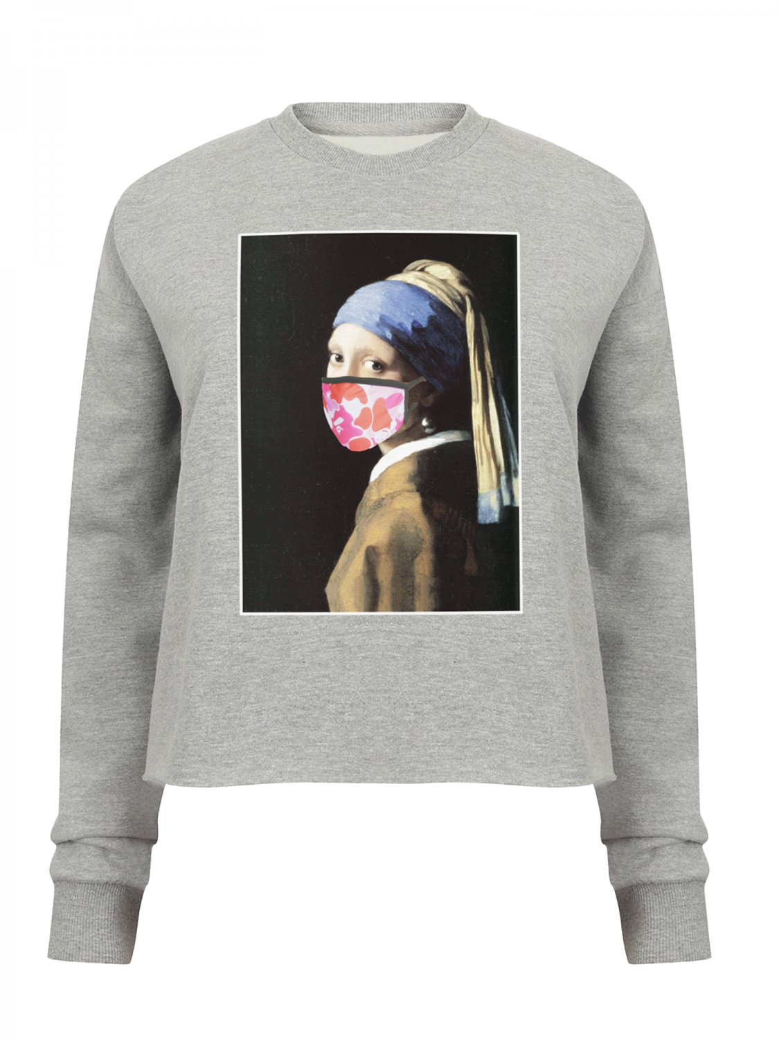 OPENSPACE  SIZE M, art & fashion Crewneck Sweatshirt for woman, gray, biodegradable package