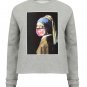 OPENSPACE SIZE M, art & fashion Crewneck Sweatshirt for woman, gray, biodegradable package