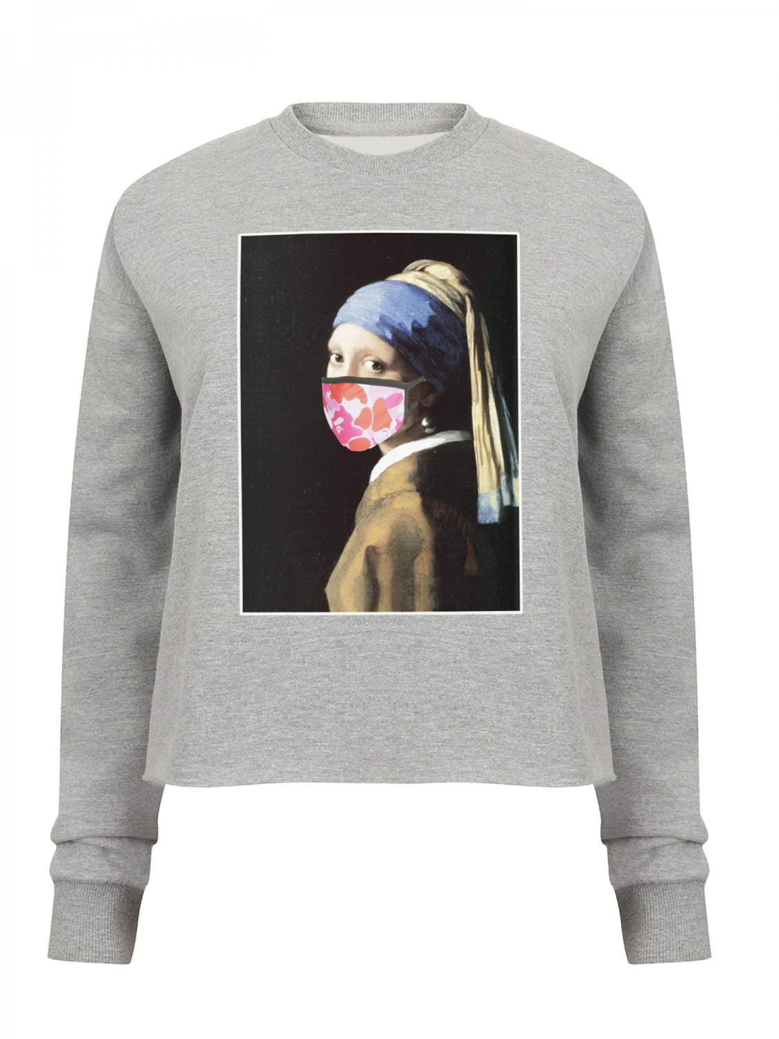 OPENSPACE  SIZE XL, art & fashion Crewneck Sweatshirt for woman, gray, biodegradable package