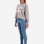 OPENSPACE SIZE XS, art & fashion Crewneck Sweatshirt for woman, gray, biodegradable package