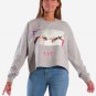 OPENSPACE  SIZE S, art & fashion Crewneck Sweatshirt for woman, gray, biodegradable package