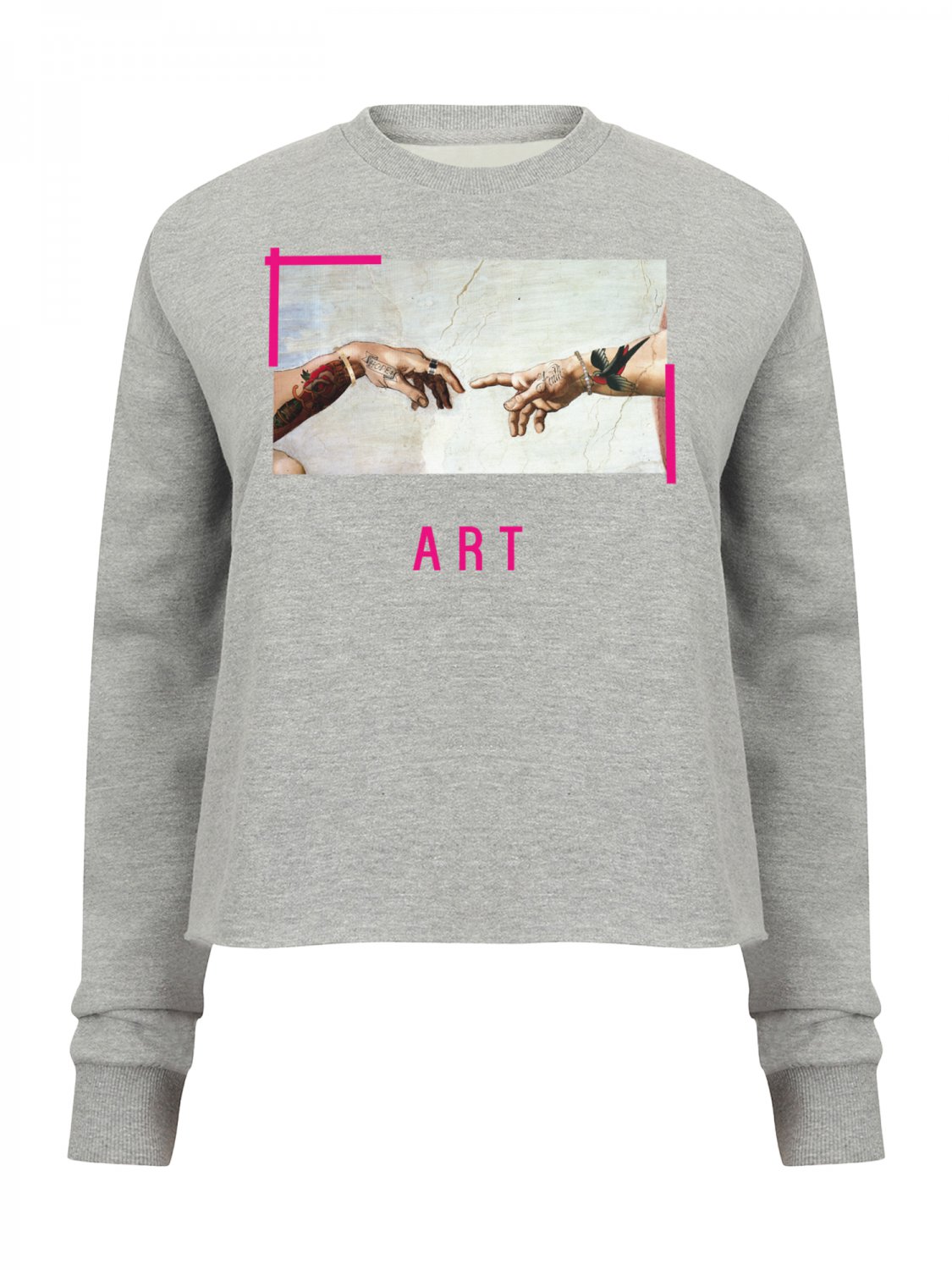 OPENSPACE  SIZE M, art & fashion Crewneck Sweatshirt for woman, gray, biodegradable package