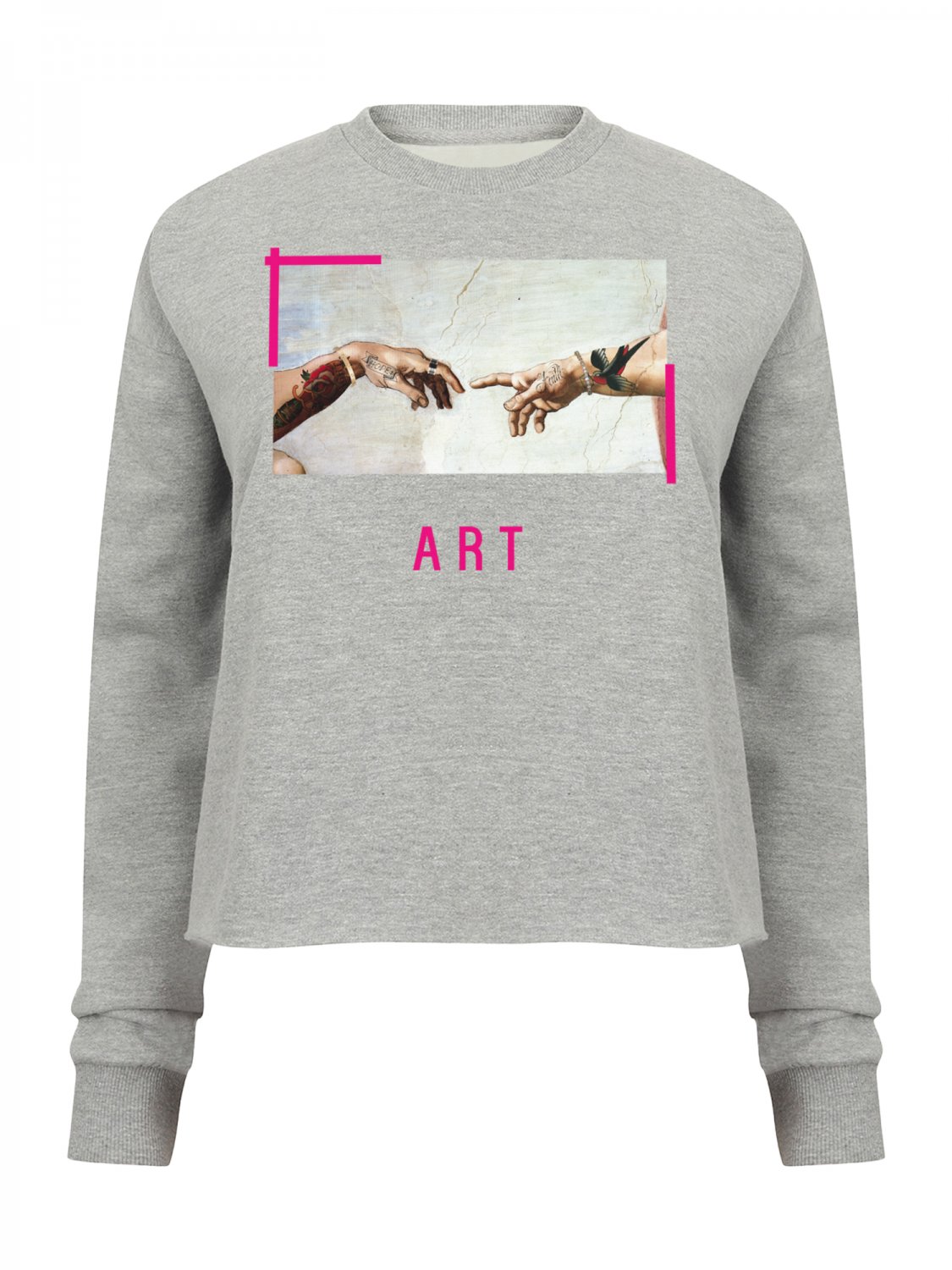 OPENSPACE  SIZE L, art & fashion Crewneck Sweatshirt for woman, gray, biodegradable package