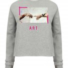 OPENSPACE  SIZE XL, art & fashion Crewneck Sweatshirt for woman, gray, biodegradable package