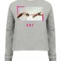 OPENSPACE  SIZE XL, art & fashion Crewneck Sweatshirt for woman, gray, biodegradable package