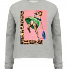 OPENSPACE  SIZE XL, art & fashion Crewneck Sweatshirt for woman, gray, biodegradable package