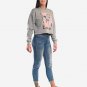 OPENSPACE SIZE XL, art & fashion Crewneck Sweatshirt for woman, gray, biodegradable package