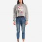 OPENSPACE SIZE XL, art & fashion Crewneck Sweatshirt for woman, gray, biodegradable package