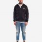 OPENSPACE SIZE L, art & fashion zipped hooded Sweatshirt for man, black, biodegradable package