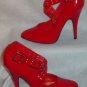 Womens Sexy Red 5 INCH HEEL Pumps Sz 9 fetish