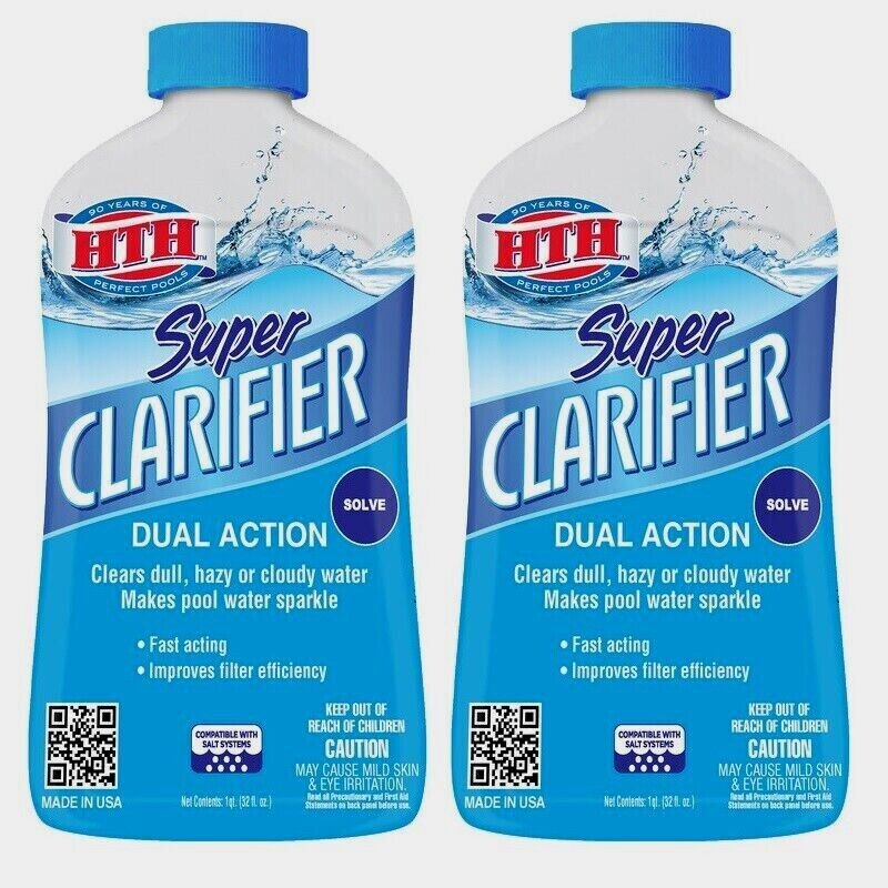 2 HTH SUPER Pool Water Clarifier Non Chlorine Concentrated Formula 1