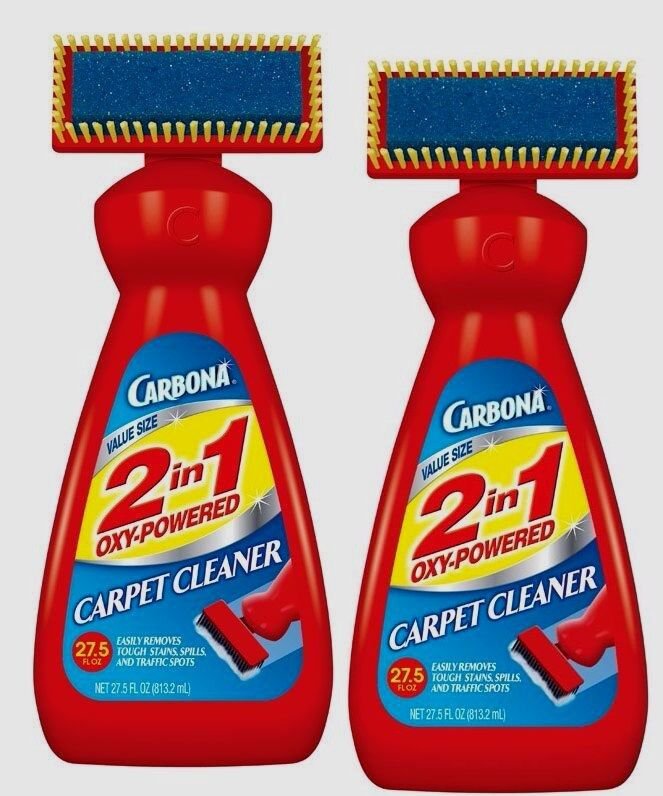 2pk Carbona 2 in 1 Oxy Powered Liquid Carpet Cleaner w/ Brush Pet