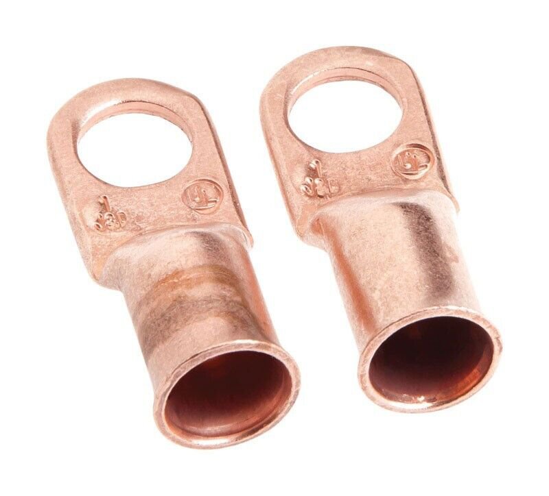 Forney Welding Cable Lug Premium Copper 1 Cable 3/8 In. Stud 2 pack