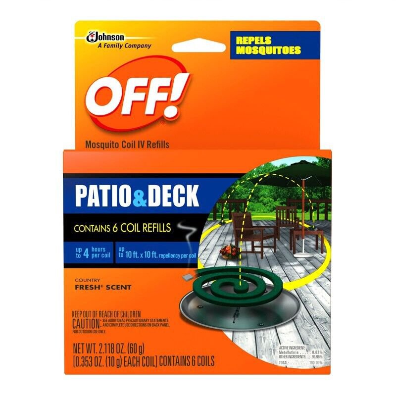 OFF! Patio & Deck Mosquito Coil IV Refills Country Fresh Scent 6 Coil