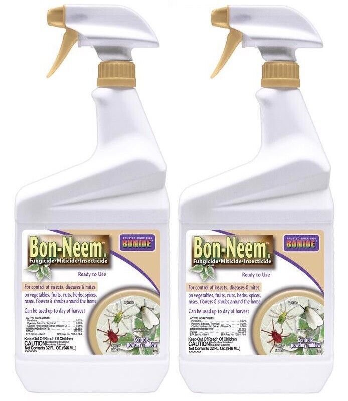 2~Bonide Bon-Neem II Organic 3 in 1 Ready To Use Insect Spray Liquid 32 oz