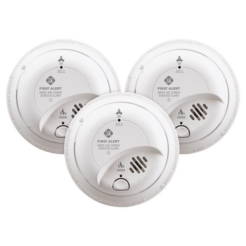 3 ~ BRK Hard-Wired w/Battery Back-up Smoke & Carbon Monoxide Detector 1 pk