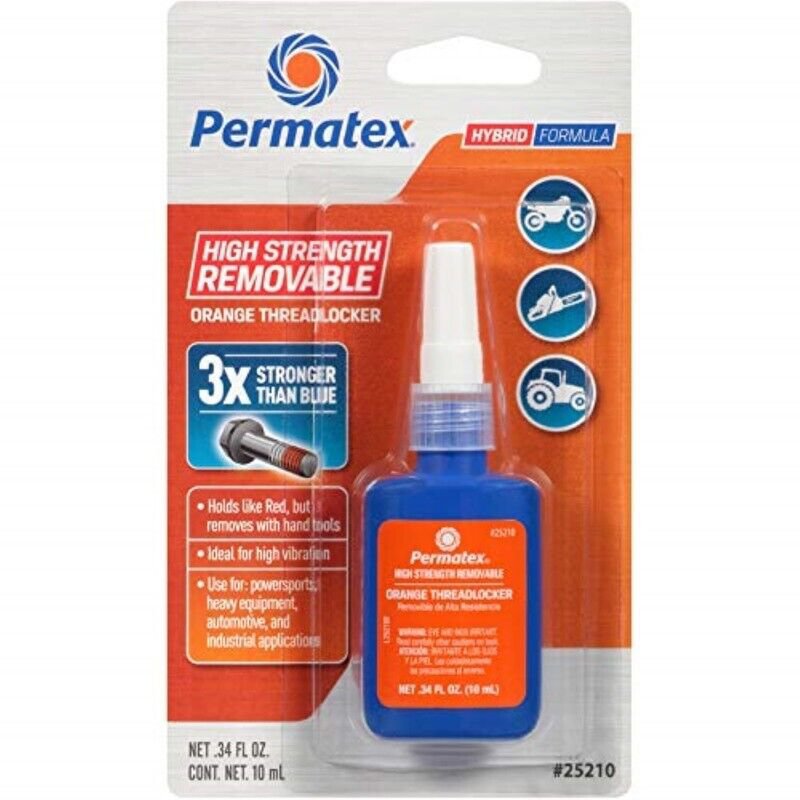 Permatex High Strength Removable Orange Threadlocker Hybrid Formula .34 oz