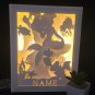 personalised mermaid ariel inspired papercut shadow box, night light digital templet, svg, pdf, scut